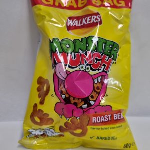 WALKERS MONSTER MUNCH CRISPS ROAST BEEF