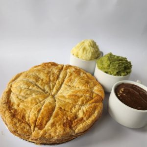 FAMILY MEAT PIES MUSHY PEAS POTATO AND GRAVY
